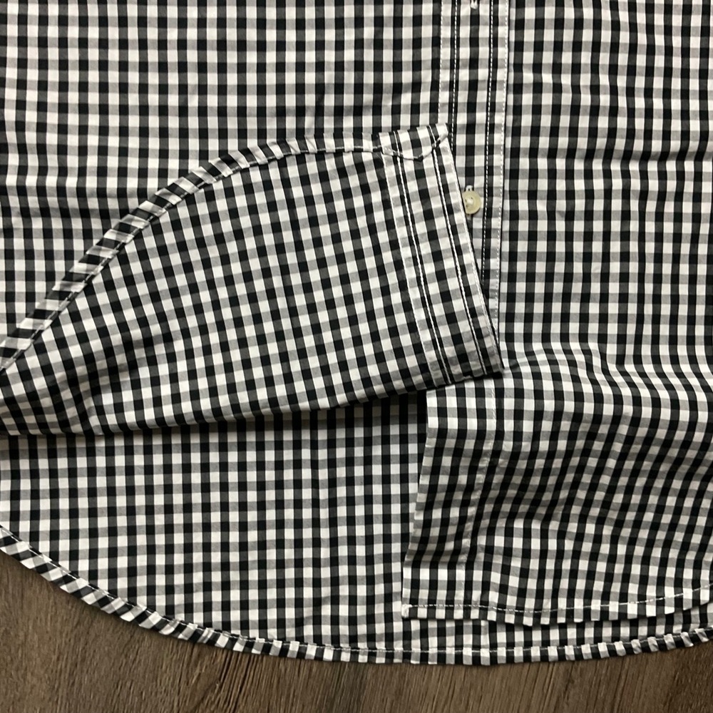 Lauren Ralph Lauren Gingham 3/4 Bell Sleeve Shirt Womens Medium Black White - Picture 7 of 10
